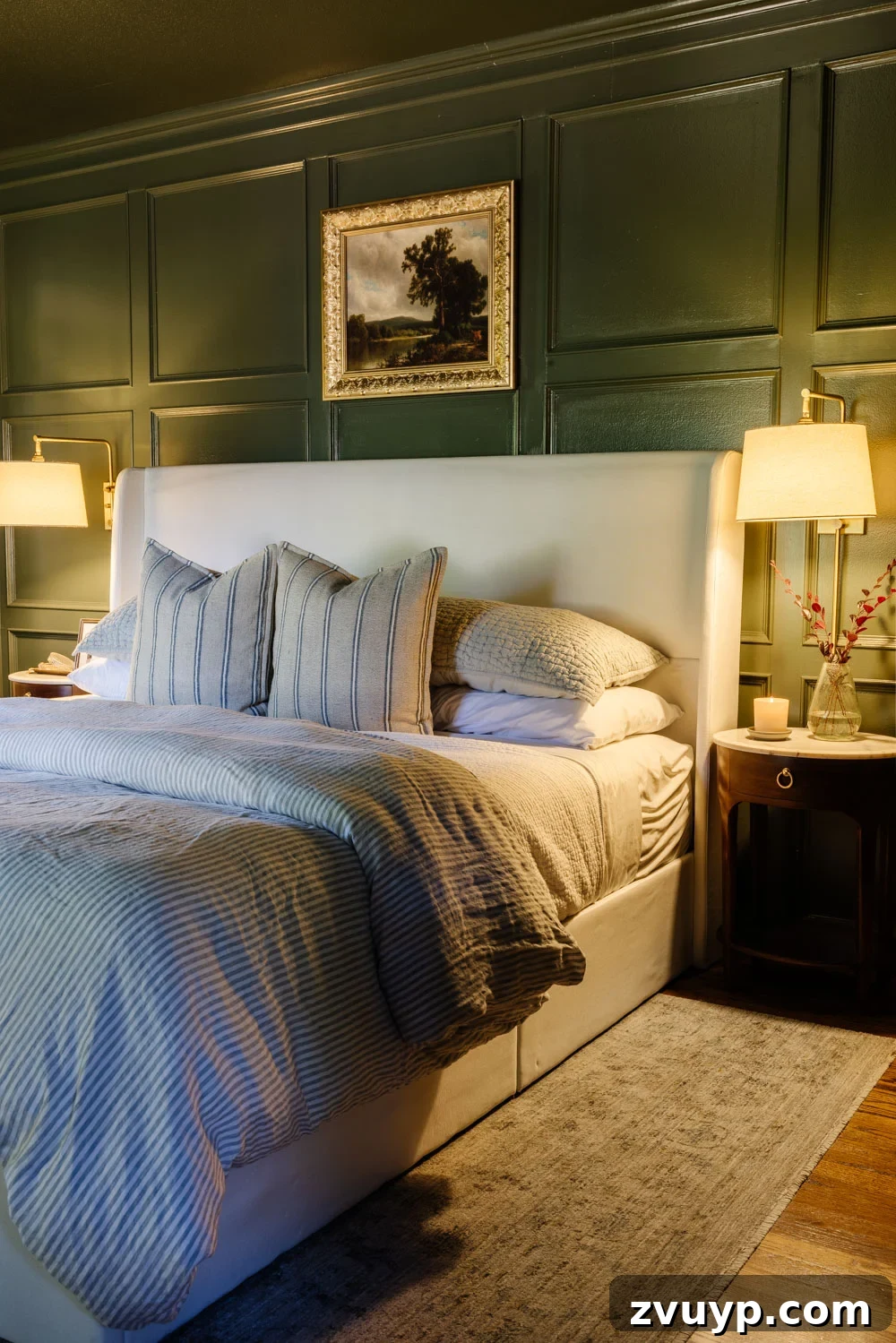Clever Nightstands: Elevating Tiny Bedrooms with Smart Designs 2 Stylish slim bedside table with a lamp and decor
