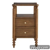 Clever Nightstands: Elevating Tiny Bedrooms with Smart Designs 13 Wood and metal slim bedside table