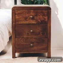 Clever Nightstands: Elevating Tiny Bedrooms with Smart Designs 19 Slim bedside table with a shelf and a unique metal frame