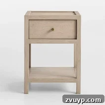 Clever Nightstands: Elevating Tiny Bedrooms with Smart Designs 7 Modern slim nightstand with a dark finish