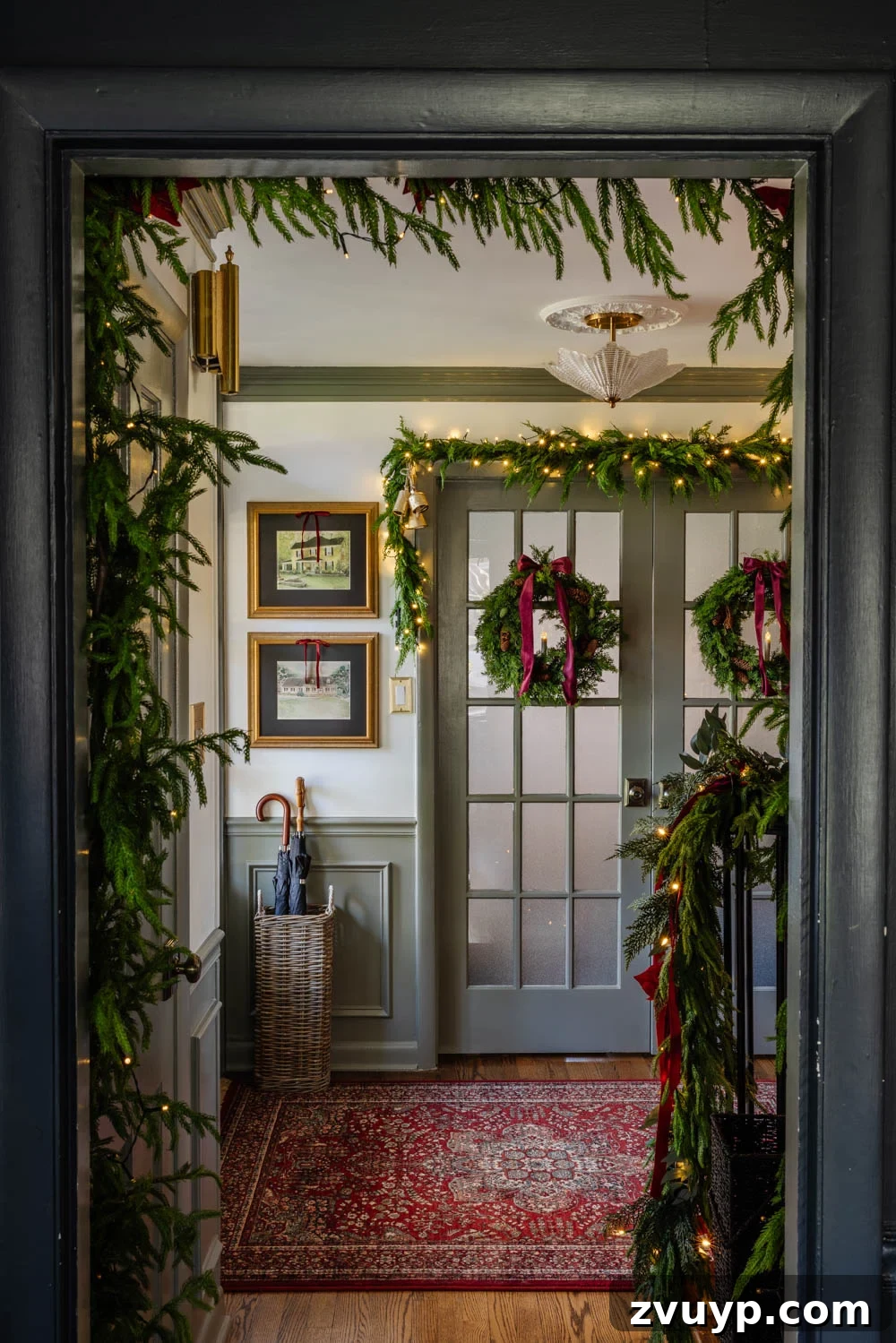 Hang Garland Over Any Doorway Damage-Free and Custom 22 how to hang doorway garland inside with no damage for Christmas