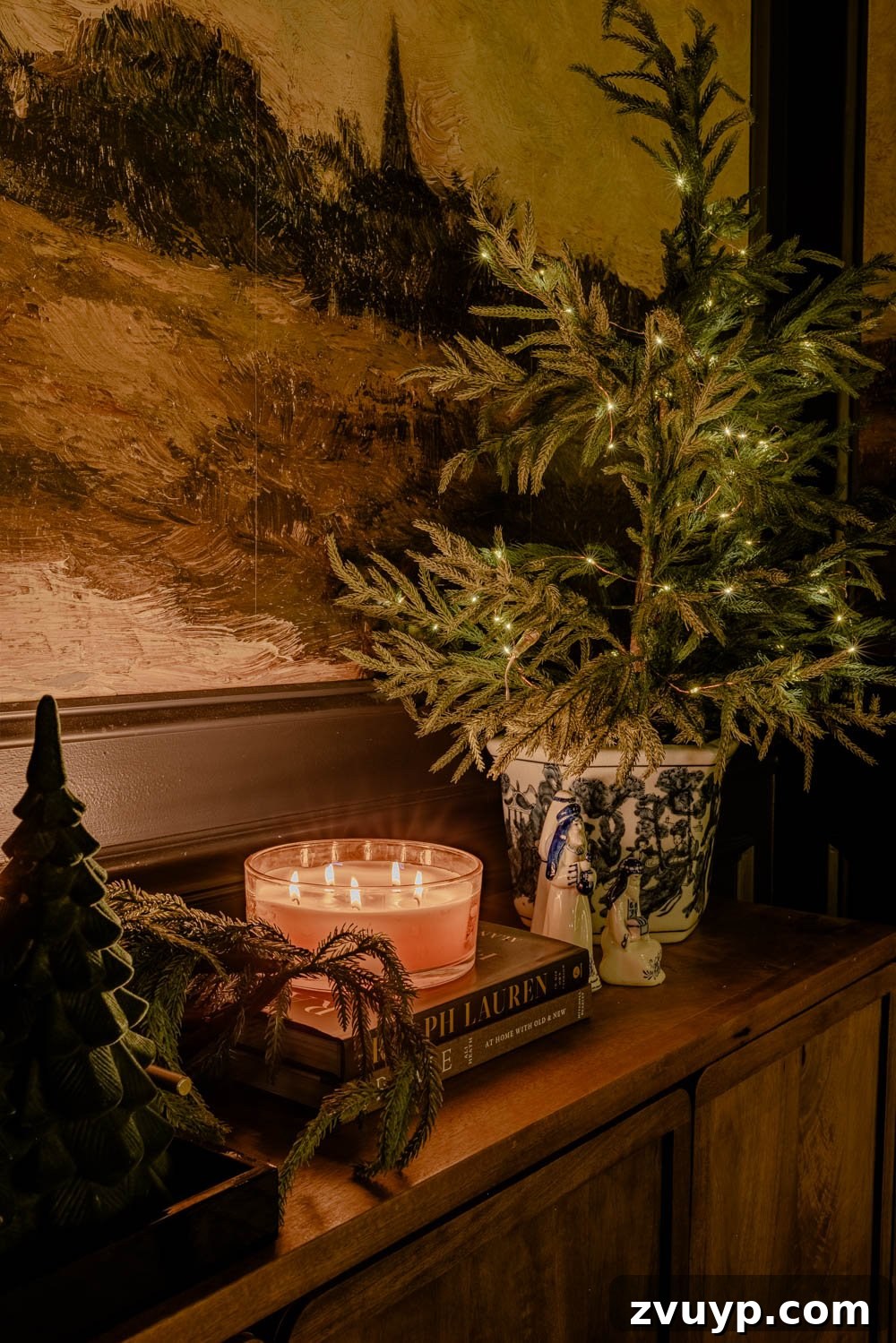 Enchanted Yuletide Candlelight Stroll 2025 14 Elegant dining room ready for Christmas festivities with ambient lighting