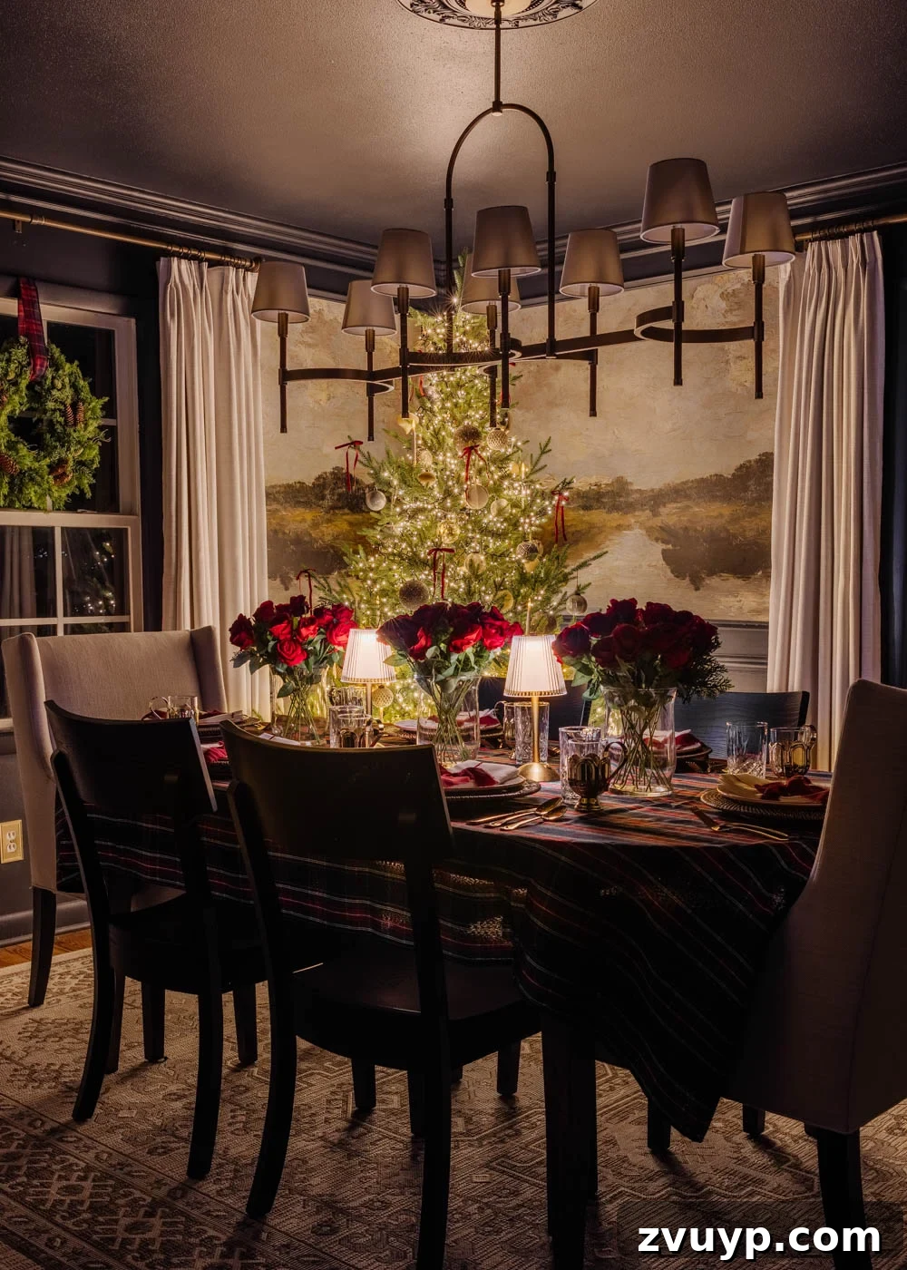 Enchanted Yuletide Candlelight Stroll 2025 15 Dining room interior with festive Christmas tree and decorations