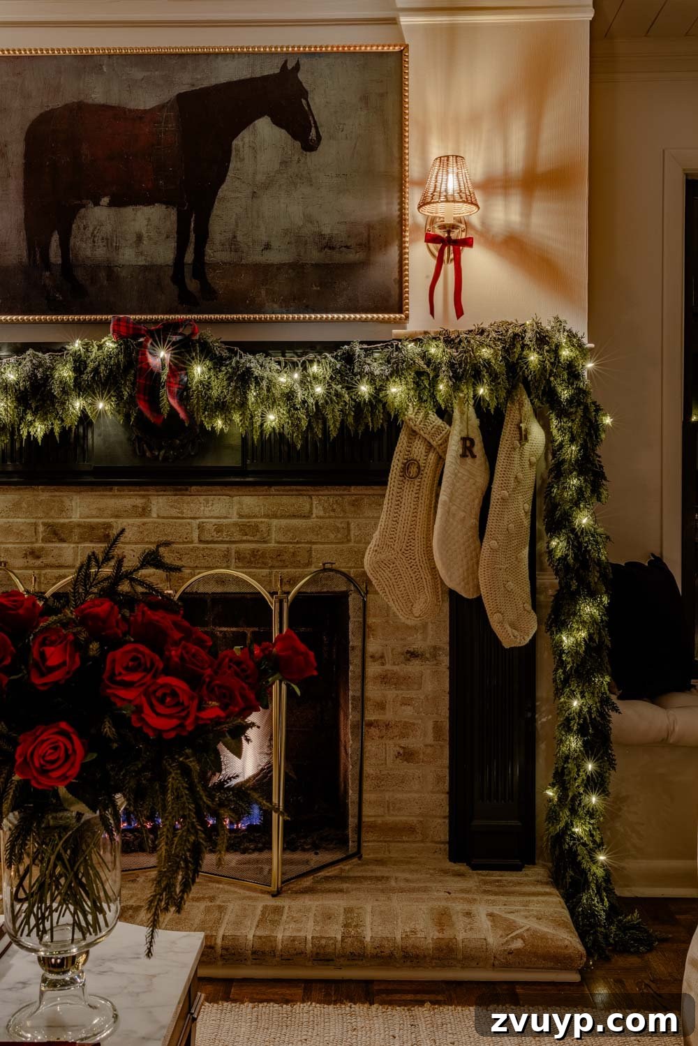 Enchanted Yuletide Candlelight Stroll 2025 28 Close-up of Christmas decor and warm lighting in a living room