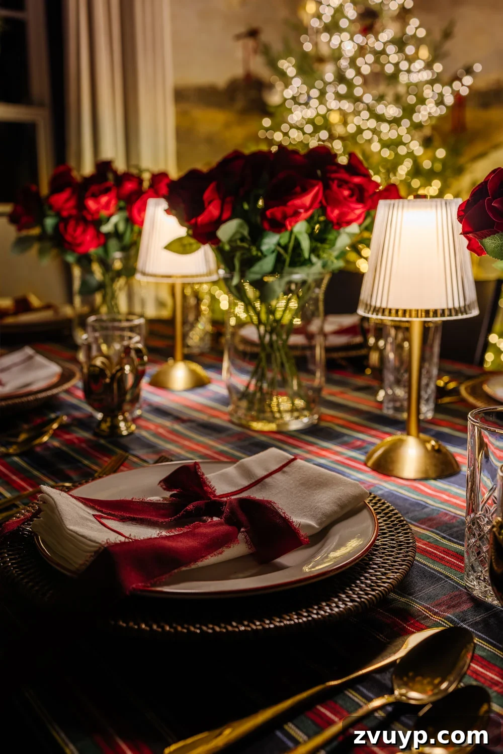 Enchanted Yuletide Candlelight Stroll 2025 10 Modern traditional Christmas dining room ambiance with festive lighting