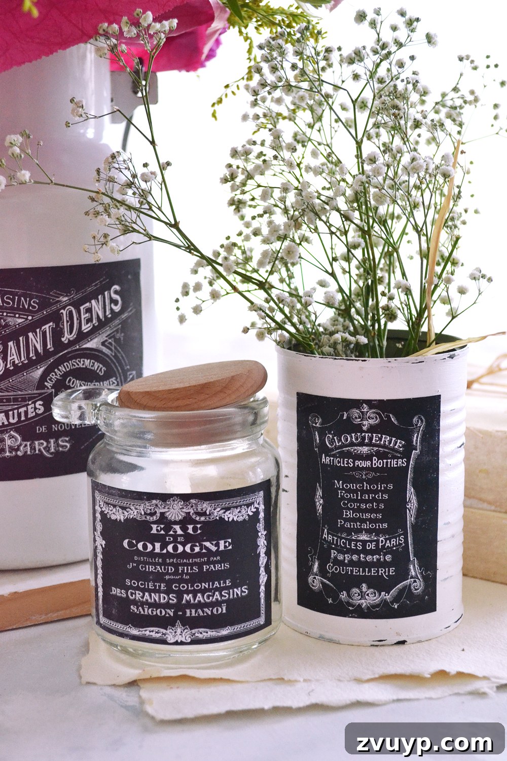 Chic French Printable Chalkboard Labels Free 20 Upcycled containers showcasing decorative French Chalkboard Labels