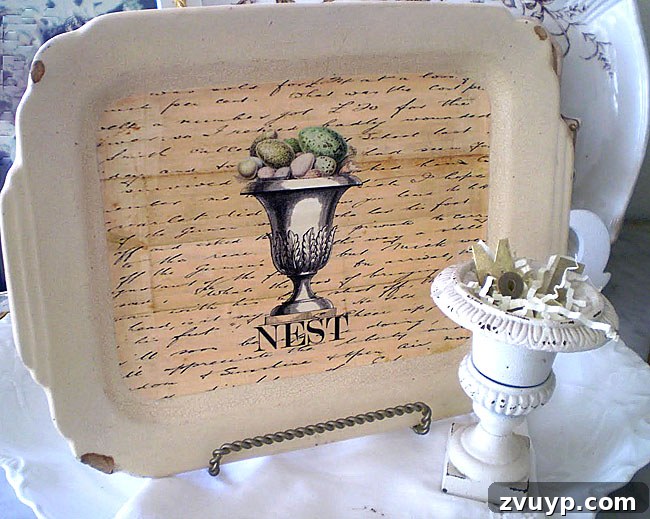 The Ultimate Guide to Decoupage Glue 8 Decoupaged Ironstone Platters with vintage designs