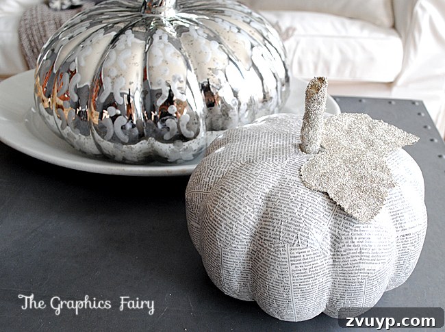 The Ultimate Guide to Decoupage Glue 9 Book page covered pumpkin for autumn decor