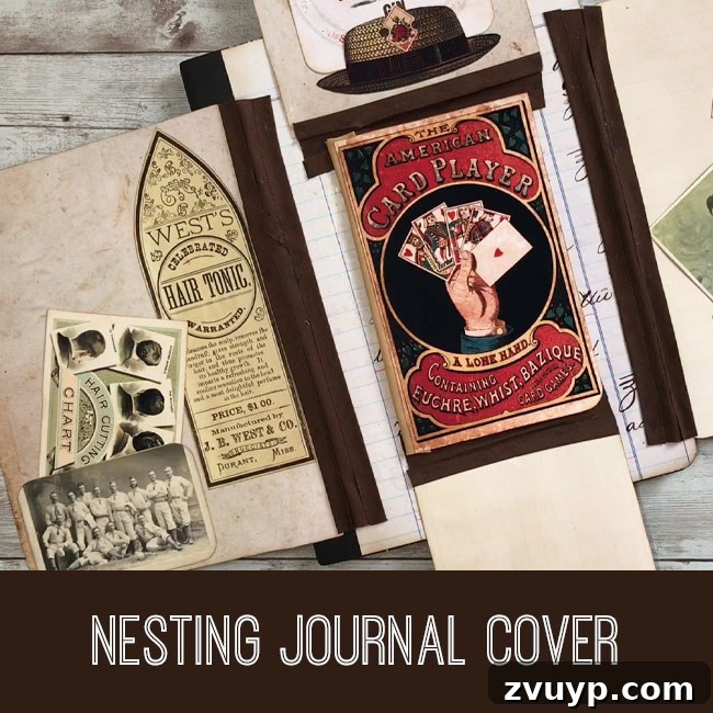Vintage Nature's Library: Premium Creative Resources 5 Nesting Journal Cover Craft Video Tutorial with Cheryl from A Penchant for the Past