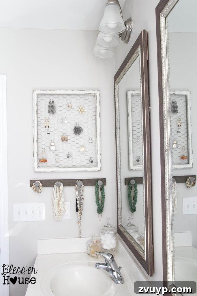 DIY Rustic Industrial Jewelry Wall Organizer