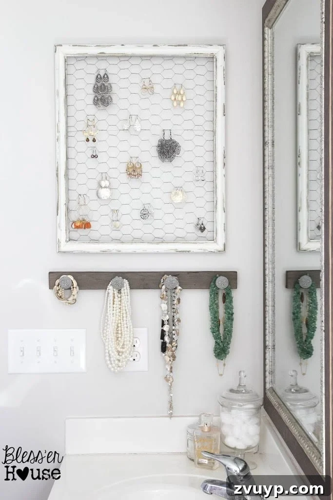 DIY Rustic Industrial Jewelry Wall Organizer
