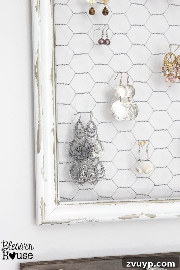 DIY Rustic Industrial Jewelry Wall Organizer