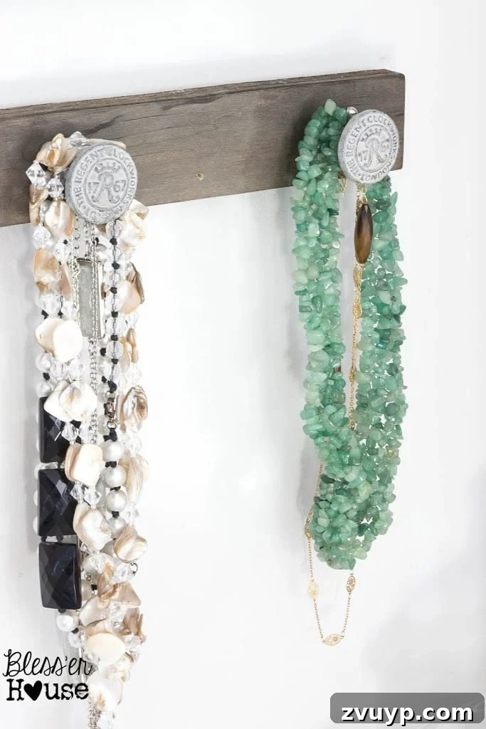 DIY Rustic Industrial Jewelry Wall Organizer