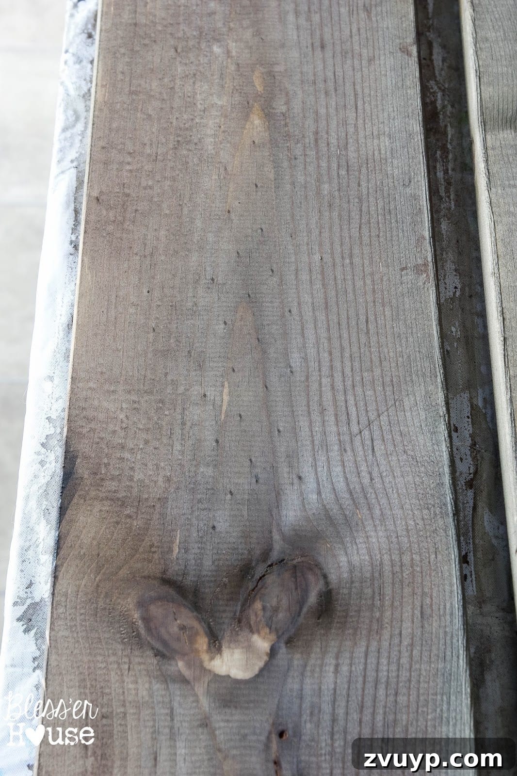 Simple Vinegar and Steel Wool Wood Stain Recipe 12 After one hour, this all-natural wood stain has achieved its full, profound aged gray appearance, transforming the lumber into a beautiful, weathered surface.