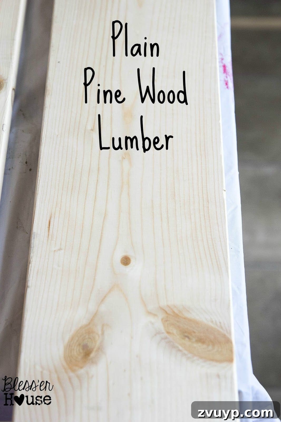 Simple Vinegar and Steel Wool Wood Stain Recipe 5 Plain, untreated lumber before applying the all-natural, DIY wood stain method. Observe the natural wood tone prior to transformation.