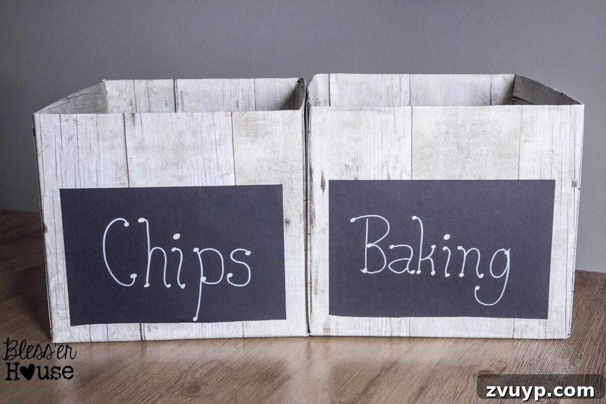 DIY Chalkboard Labels for Pantry Crates