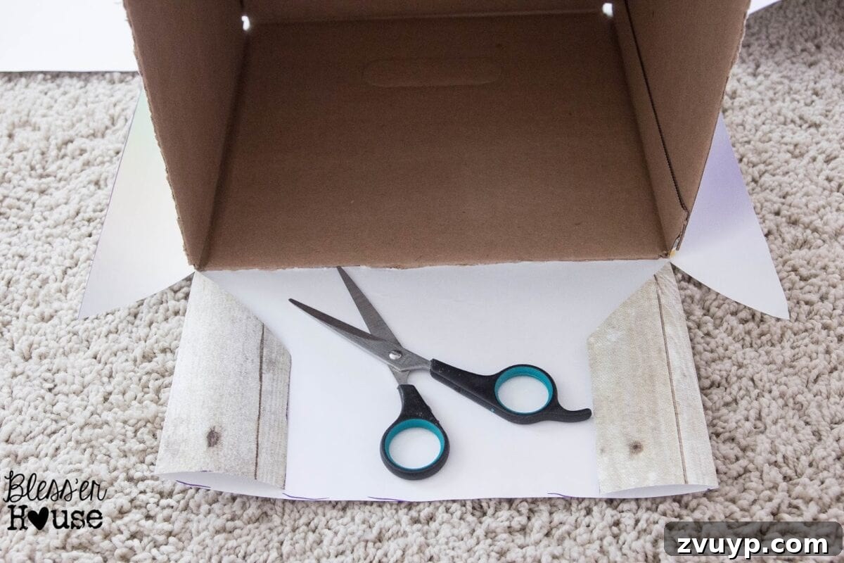 Folding Paper Edges for Inside Crate