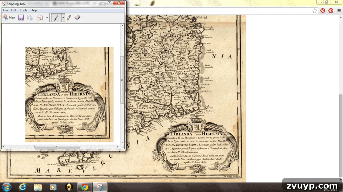 Screenshot of a zoomable vintage map online, showing a portion of Ireland.