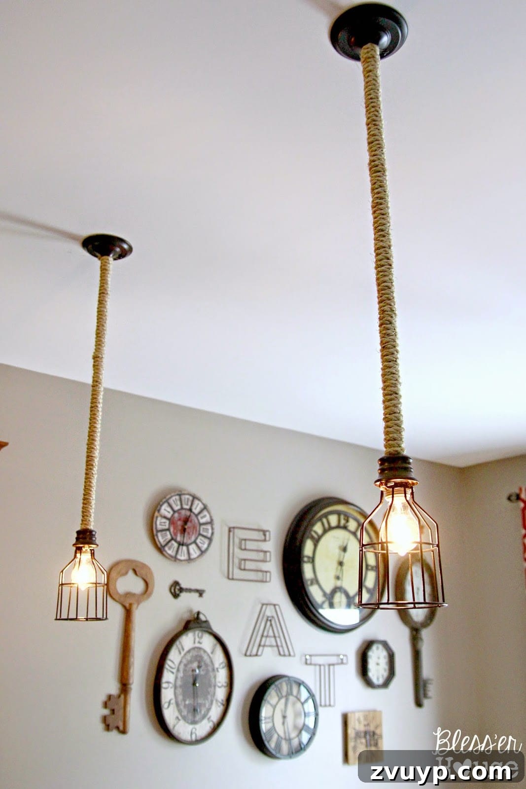 Industrial Pendant Lights in Breakfast Nook