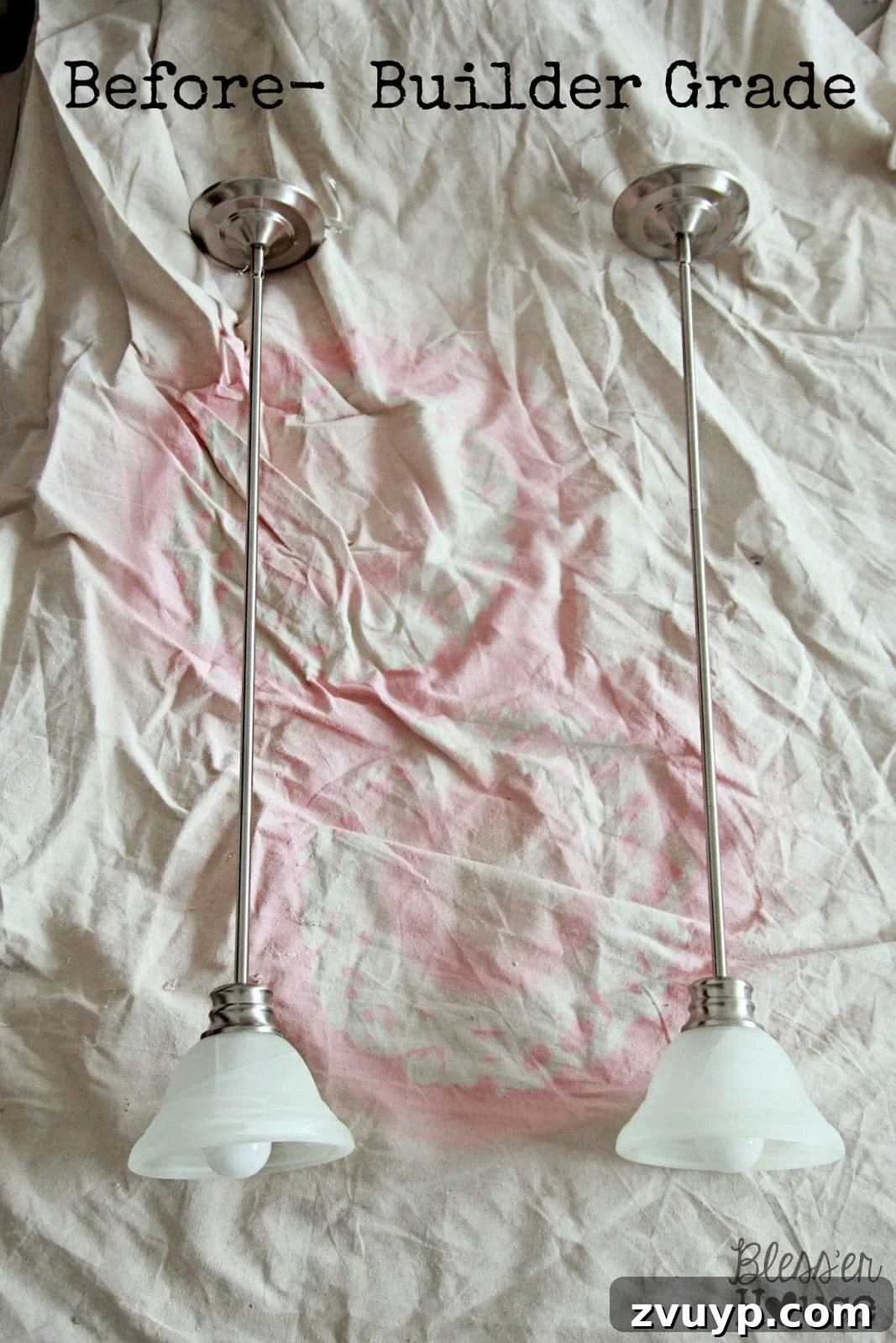 Before: Builder-Grade Mini Pendant Light