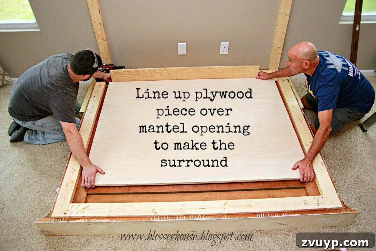 Plywood for fireplace surround