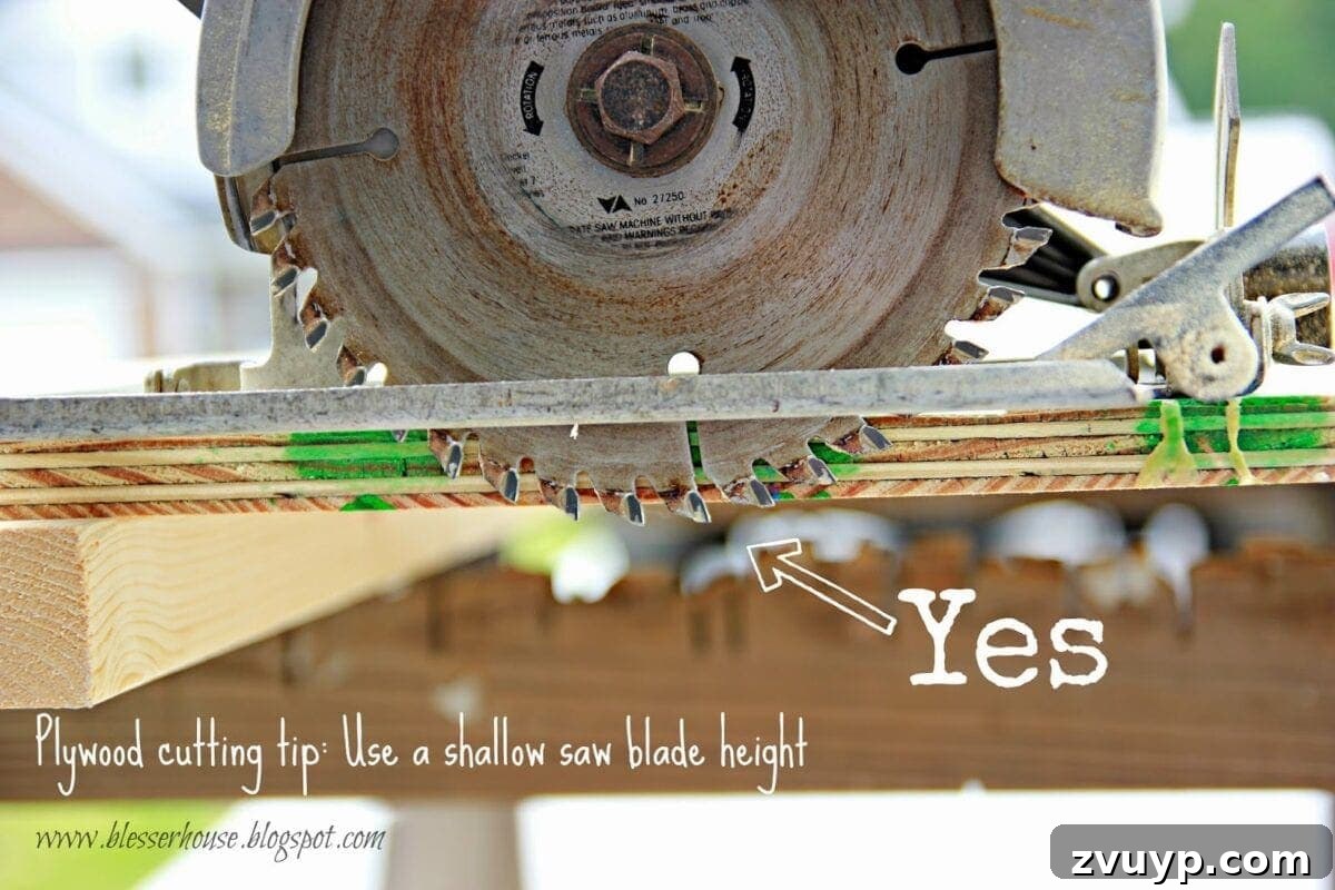 Woodworking tip: shallow cut with circular saw