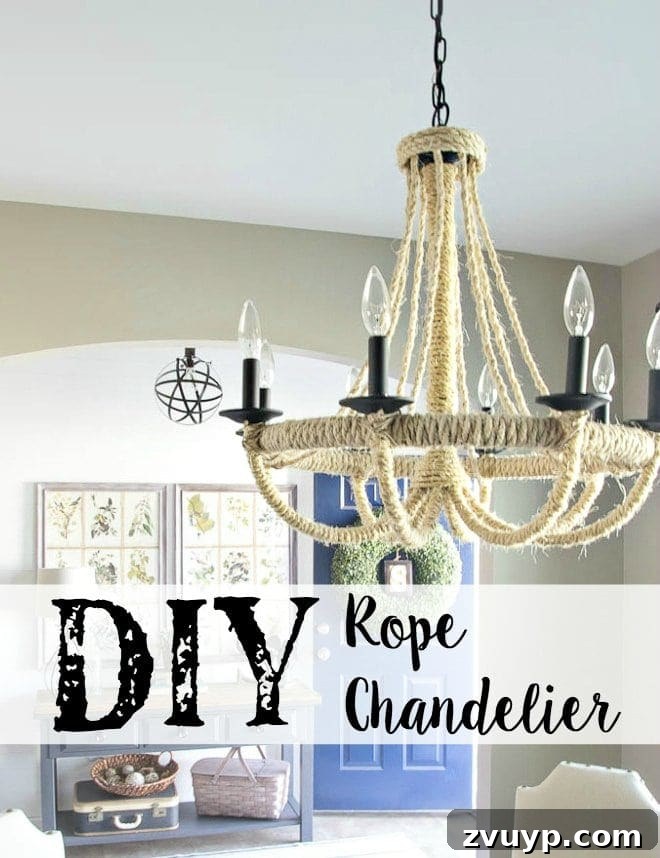 Stunning DIY Rope Chandelier - budget-friendly designer dupe