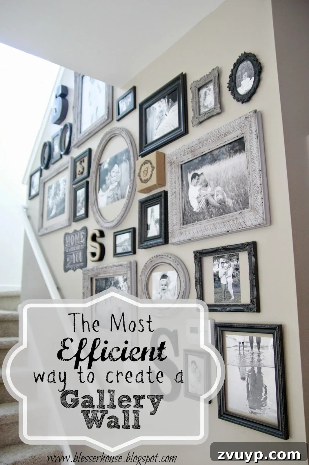 Your Fastest Path to a Stunning Gallery Wall 2 Beautifully arranged vintage-style gallery wall with various frames and photos