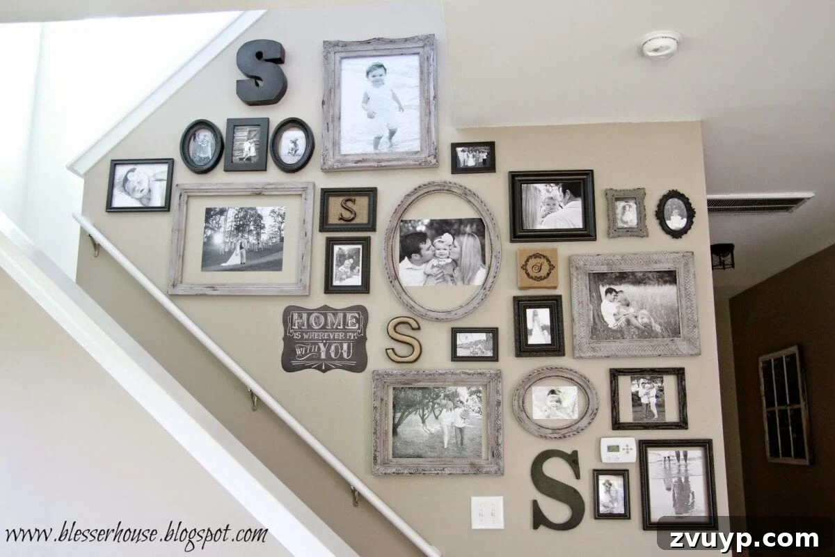 Your Fastest Path to a Stunning Gallery Wall 11 Close-up of framed photos on a gallery wall, featuring beach scenery and family moments