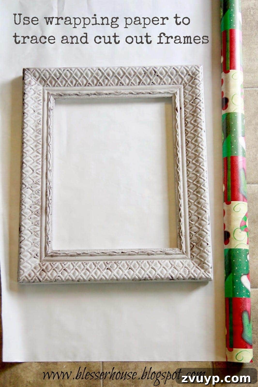 Your Fastest Path to a Stunning Gallery Wall 3 Paper templates being traced from picture frames on wrapping paper