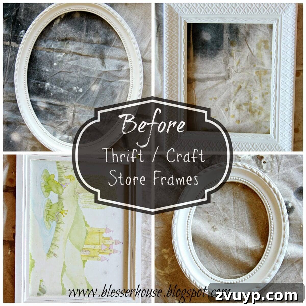 The Simple Trick to Distressing 4 Thrifted Frames 3 distressed frames before