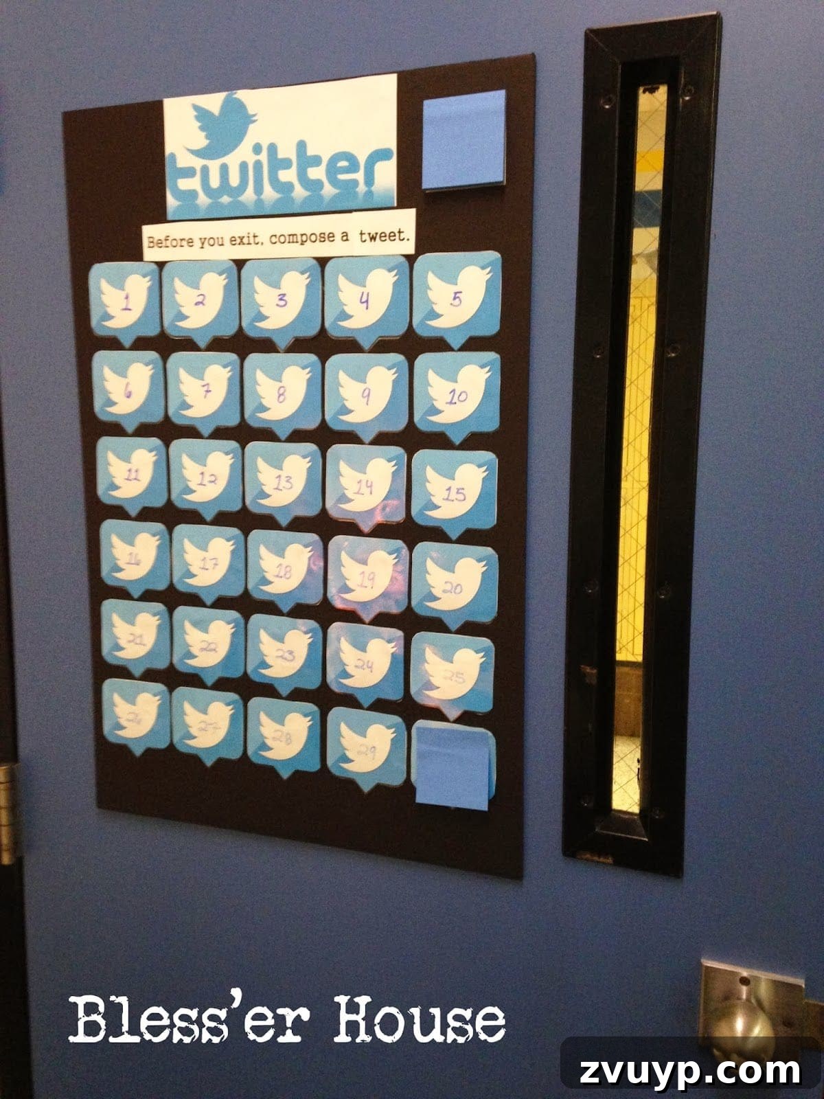 An interactive 'Twitter Exit Ticket Board' where students post responses on numbered spots, used for formative assessment.
