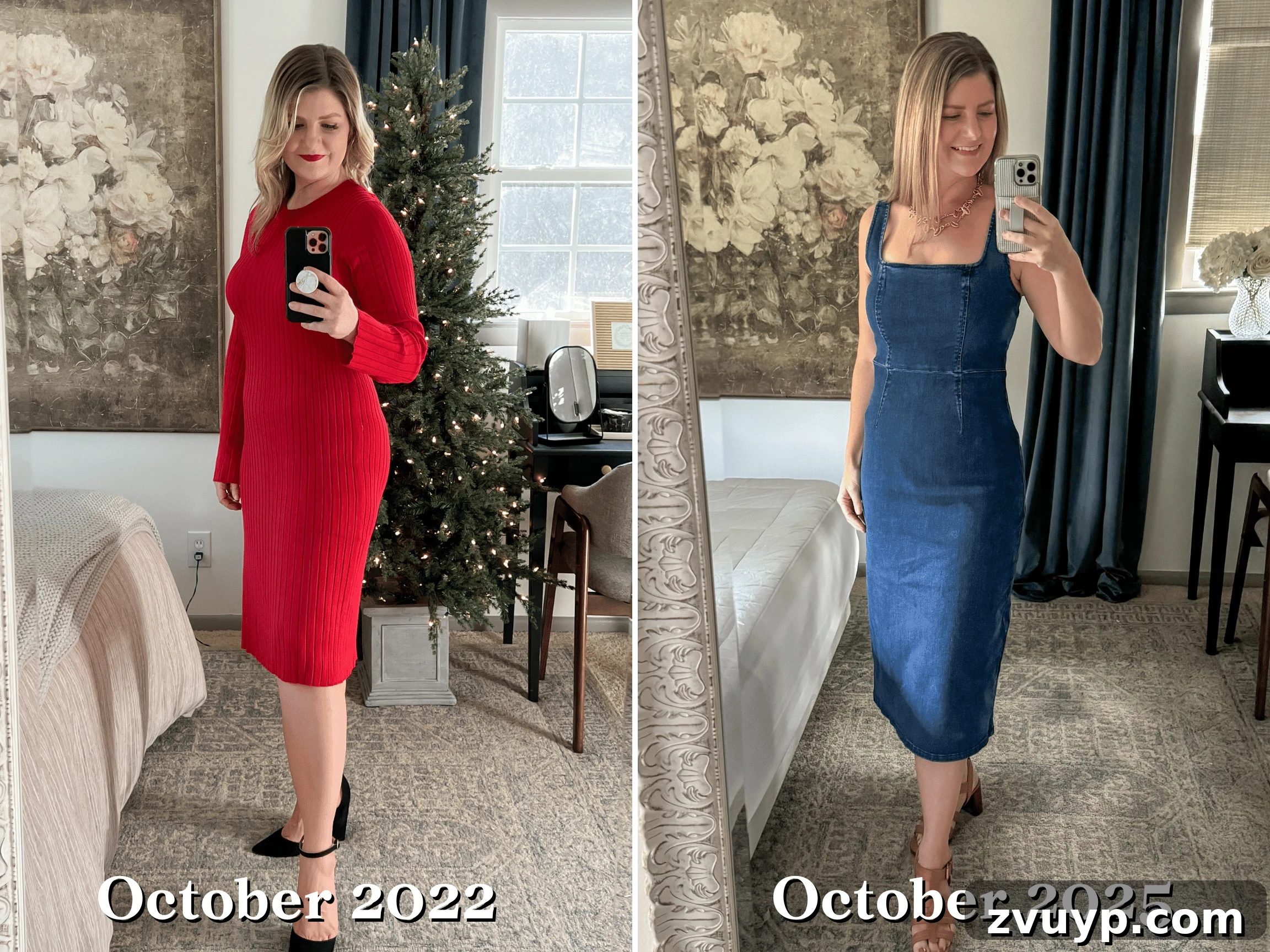 Before and after weight loss photos showing the transformation achieved through ADHD-friendly habits