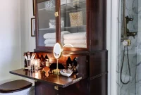 Secretary Desk Transformation: DIY Makeup Vanity for Small Bathrooms