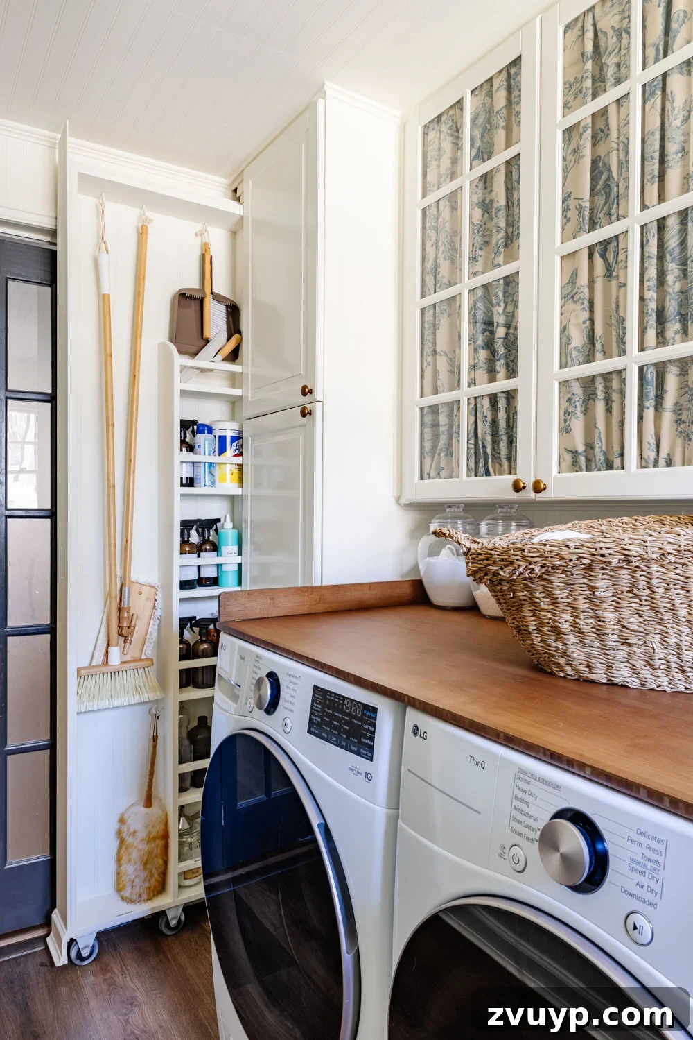 Stylish Storage Solutions That Work in Real Homes 11 hidden diy broom cupboard and cleaning supply storage in a laundry room